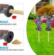 Realistischer 2-Pack-Eulenköder mit rotierenden Kopf-Outdoor-Vogel und Schädlingsschutzmittel 5