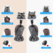 Realistischer 2-Pack-Eulenköder mit rotierenden Kopf-Outdoor-Vogel und Schädlingsschutzmittel 6