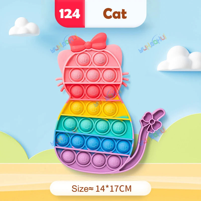 Regenbogen-Pop-Fidget-Toy – Sensorisches Silikonspielzeug zur Stressbewältigung, Konzentrationsförderung und zum Spielen für Kinder und Erwachsene 0