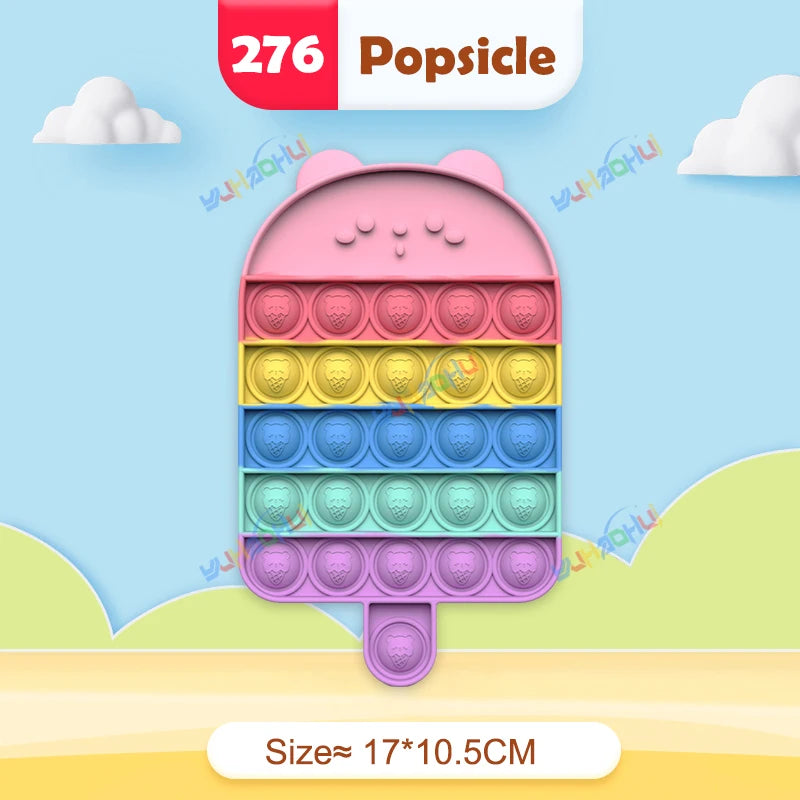 Regenbogen-Pop-Fidget-Toy – Sensorisches Silikonspielzeug zur Stressbewältigung, Konzentrationsförderung und zum Spielen für Kinder und Erwachsene 10