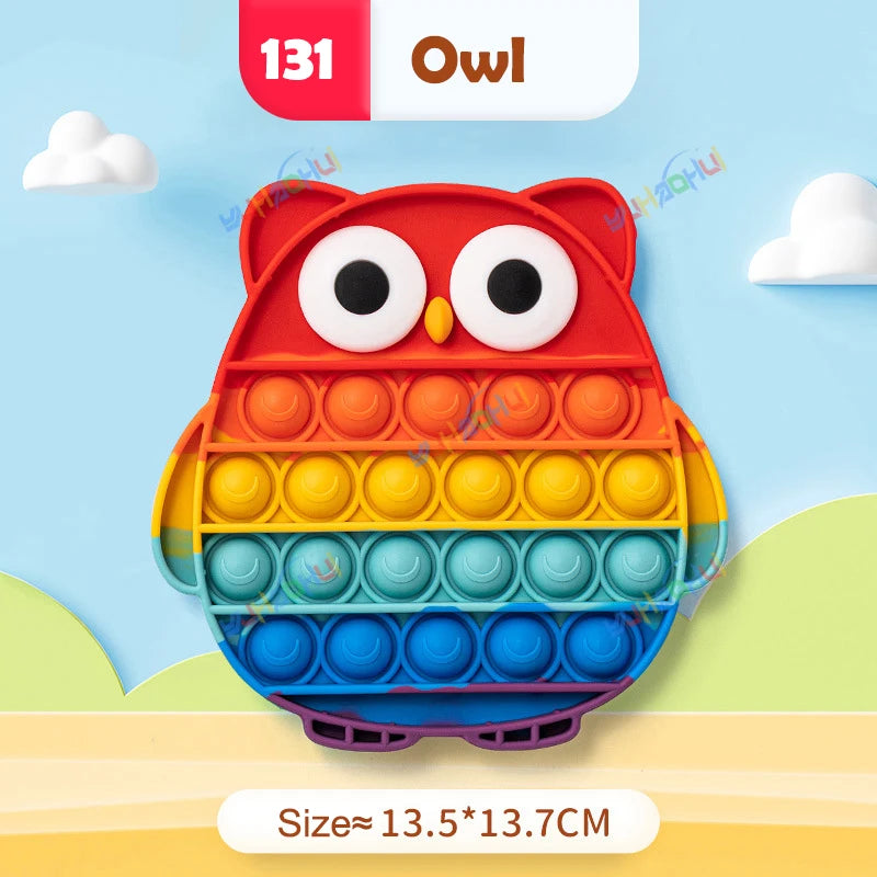 Regenbogen-Pop-Fidget-Toy – Sensorisches Silikonspielzeug zur Stressbewältigung, Konzentrationsförderung und zum Spielen für Kinder und Erwachsene 13