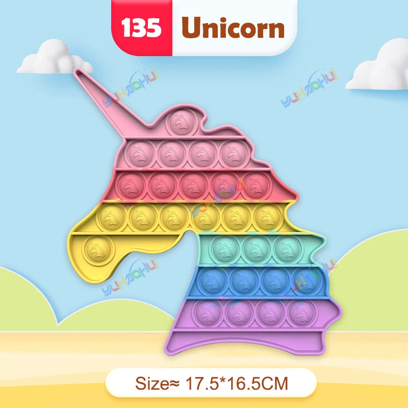 Regenbogen-Pop-Fidget-Toy – Sensorisches Silikonspielzeug zur Stressbewältigung, Konzentrationsförderung und zum Spielen für Kinder und Erwachsene 15