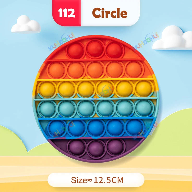Regenbogen-Pop-Fidget-Toy – Sensorisches Silikonspielzeug zur Stressbewältigung, Konzentrationsförderung und zum Spielen für Kinder und Erwachsene 17