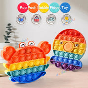 Regenbogen-Pop-Fidget-Toy – Sensorisches Silikonspielzeug zur Stressbewältigung, Konzentrationsförderung und zum Spielen für Kinder und Erwachsene 3