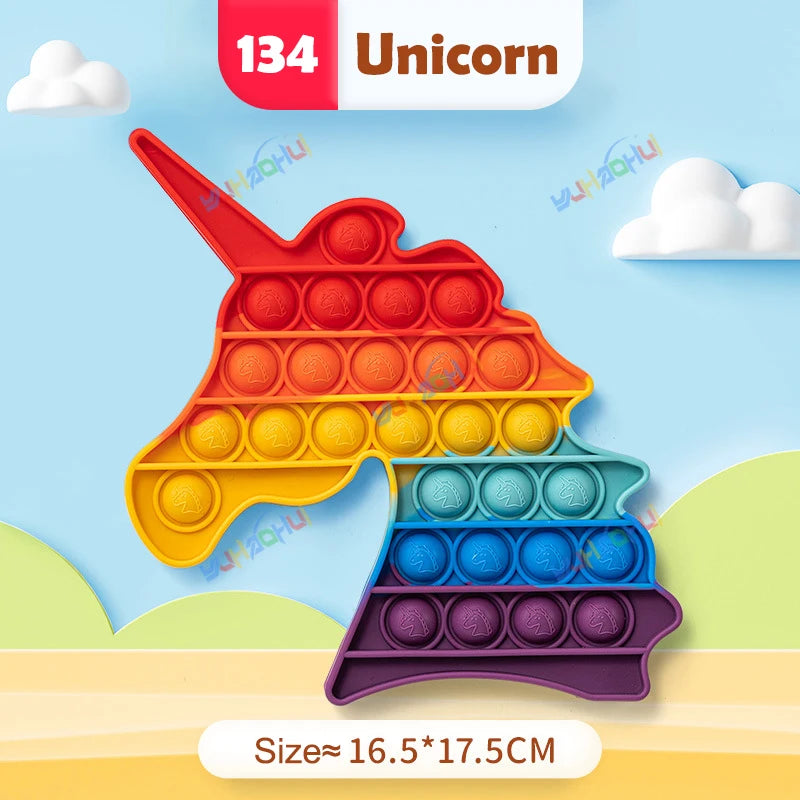 Regenbogen-Pop-Fidget-Toy – Sensorisches Silikonspielzeug zur Stressbewältigung, Konzentrationsförderung und zum Spielen für Kinder und Erwachsene 33