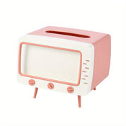 Retro -TV -Tissue -Box -Halter mit Smartphone -Dock - Multifunktionales Gewebeschutz für Heim- und Bürodekoration 4