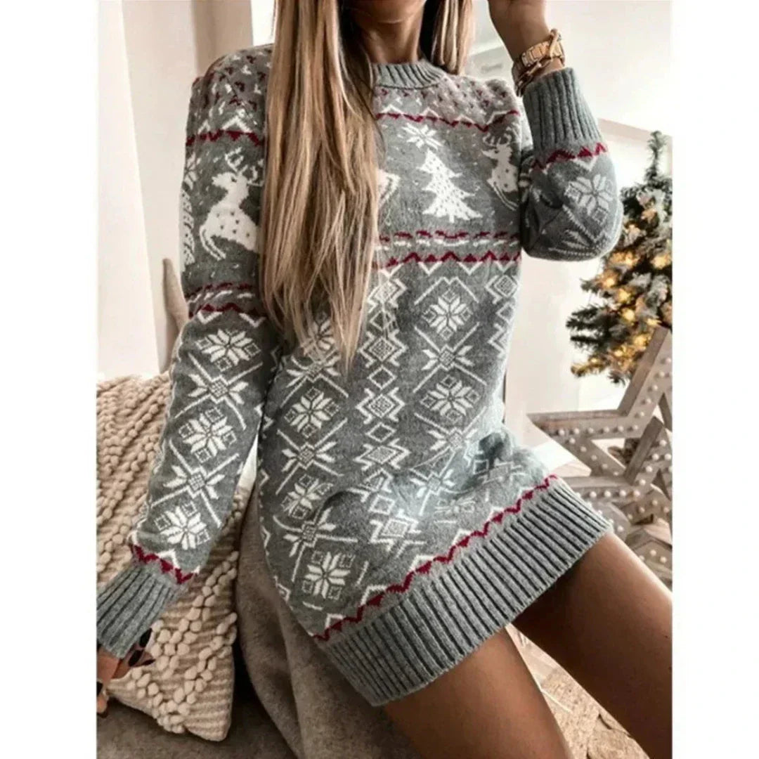 CRISTY | Damen Warmes Winter Weihnachtskleid