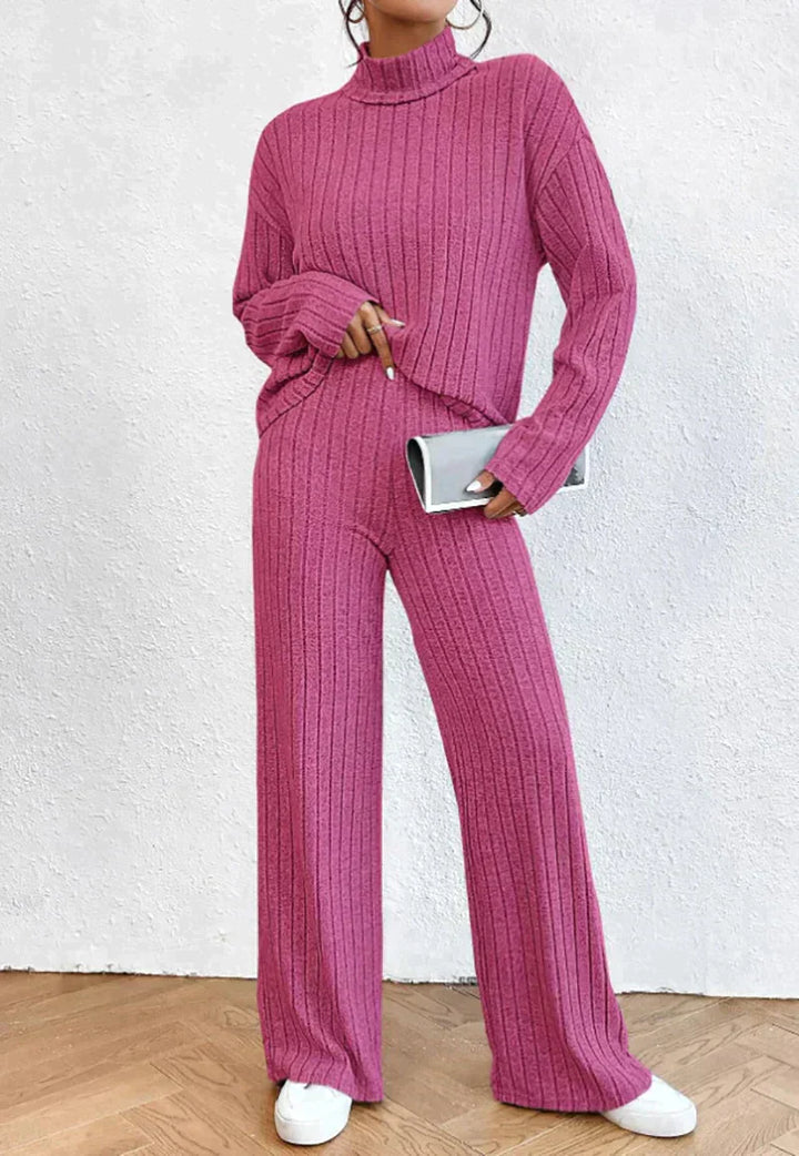 Strick-Turtleneck- und Hosen-Set für Frauen - Shaira
