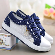 Mila | Modische Blaue Schnürsneaker aus Canvas für Bequemen Alltag
