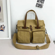 Max | Vintage Canvas Stor Axelremsväska Resväska