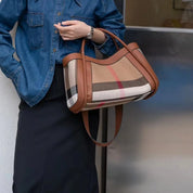 Sophia | Dam läder patchwork stor crossbody-handväska