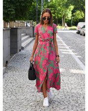CLAIRE |  Sommerkleid mit V-Ausschnitt und Schleife