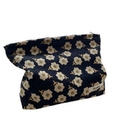 Ella | Preppy Floral Waffelcord Kosmetiktasche