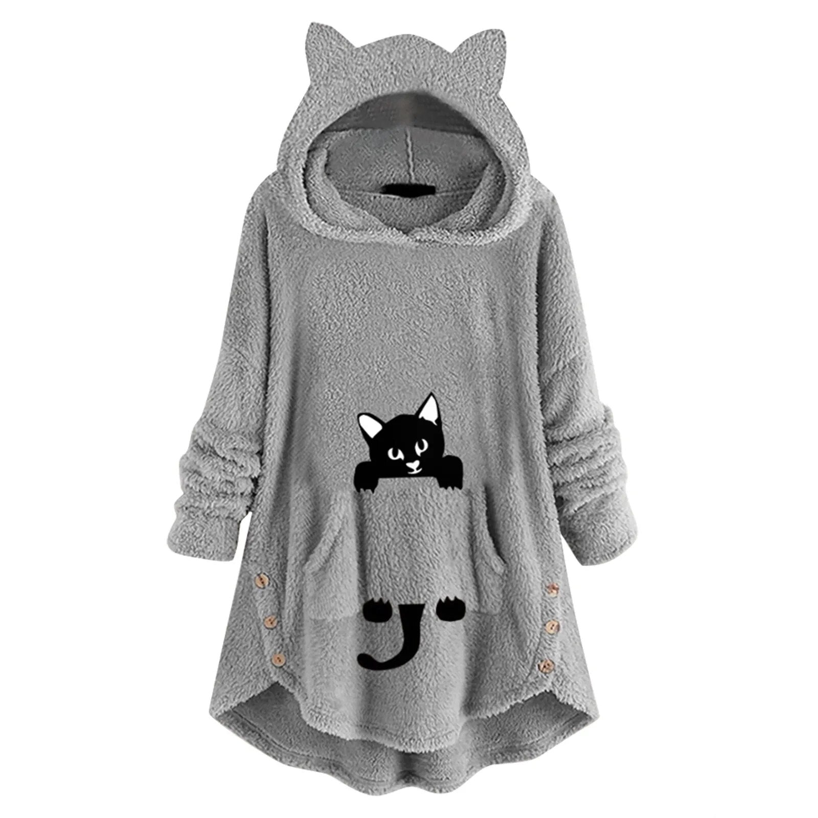 Fiona | Mysig luvtröja med kattöron
