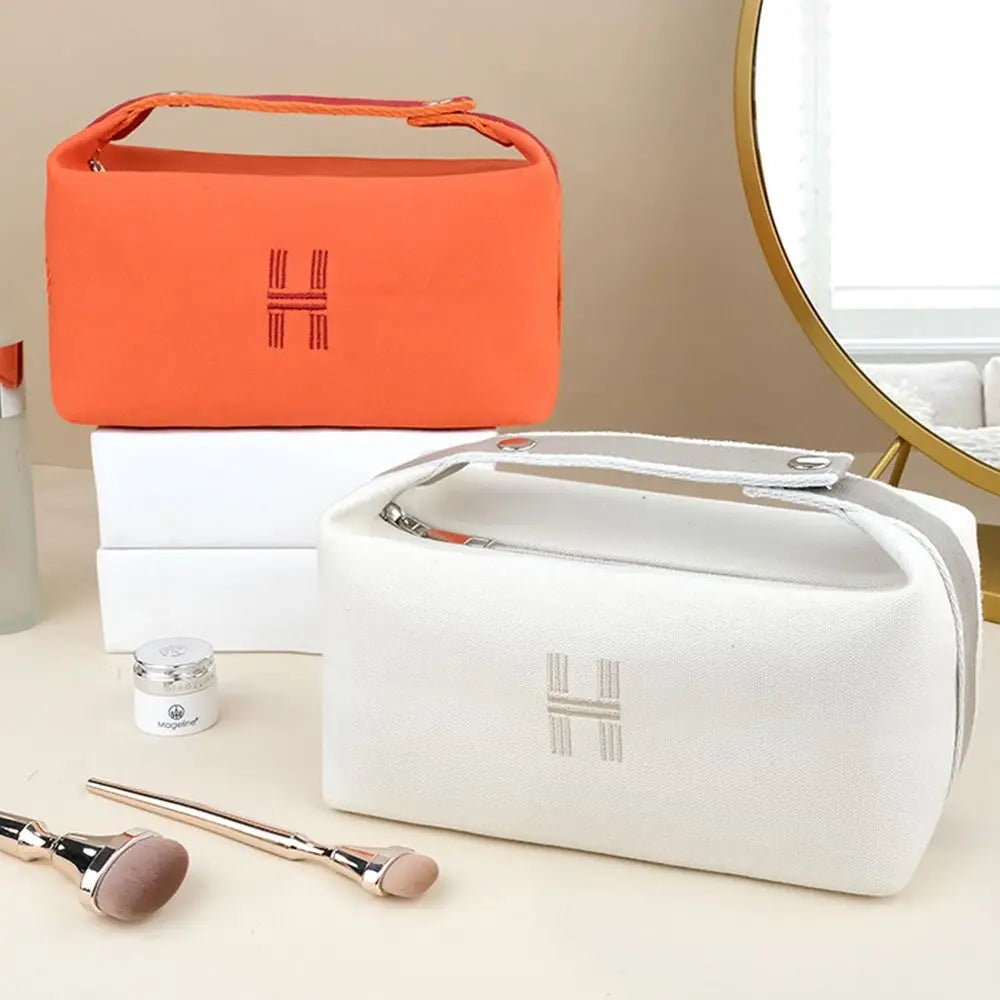 Kimora | Tragbare Canvas Kosmetiktasche mit mehreren Fächern