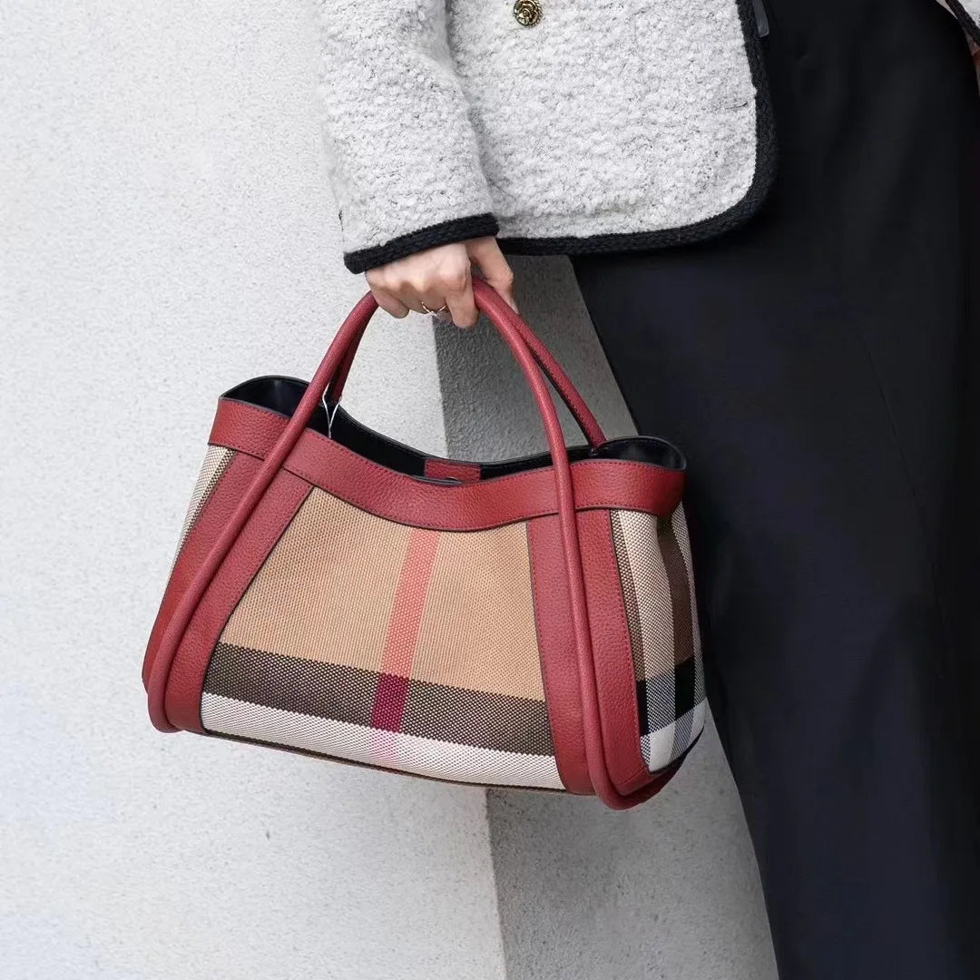 Sophia | Dam läder patchwork stor crossbody-handväska