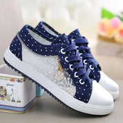 Mila | Modische Blaue Schnürsneaker aus Canvas für Bequemen Alltag