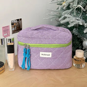 Rosielyn | Karierte Baumwoll-Kosmetiktasche für Reisen