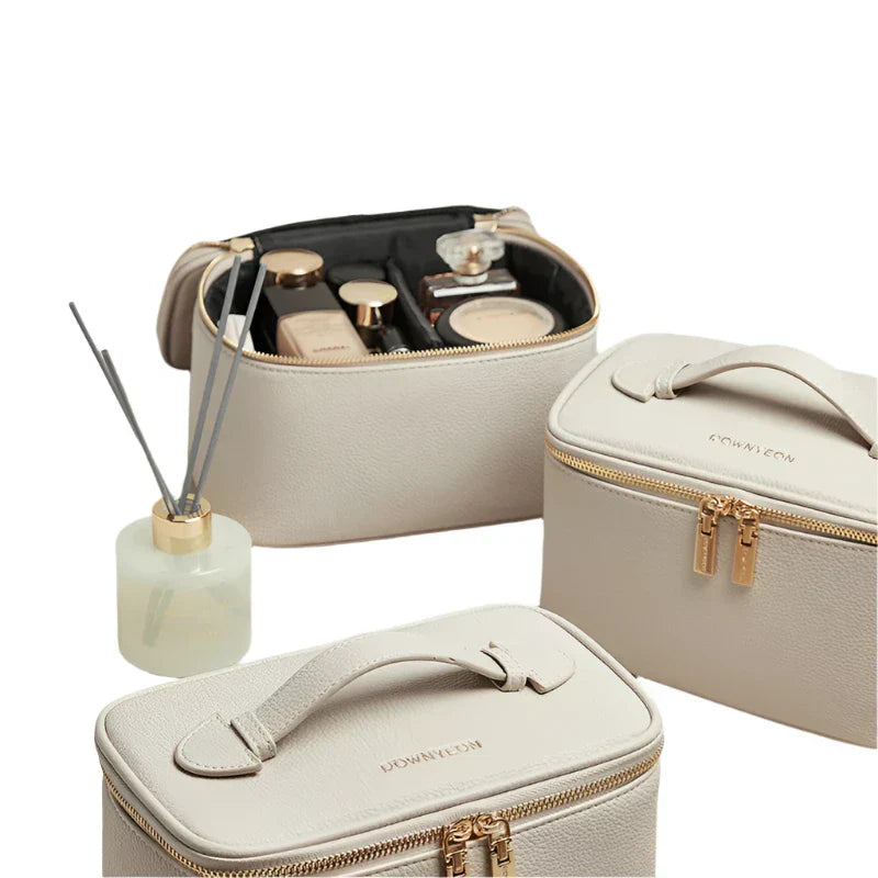 Dalia | Damen Deluxe Leder Reise Kosmetiktasche