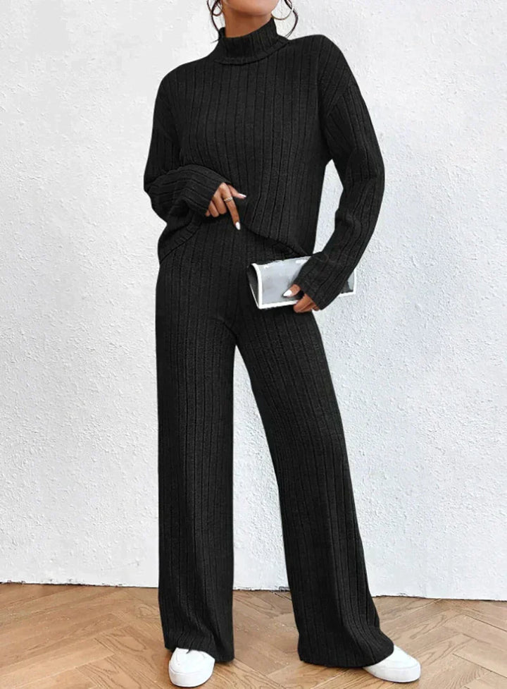 Strick-Turtleneck- und Hosen-Set für Frauen - Shaira