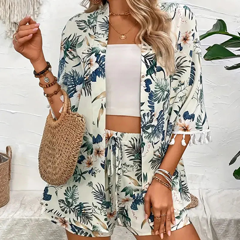 Dianella | Blütenbedrucktes Sommer Set für Damen