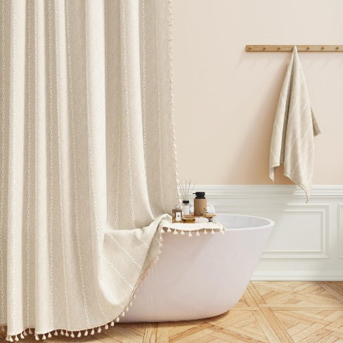 Boho bondgård duschdraperi