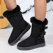 DES | Damen vinterstövlar i plysch - varma boots med rosett