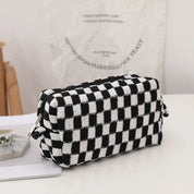 Amaris | Kompakte Y2K Karierte Make-up Kosmetiktasche