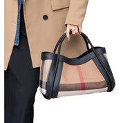 Sophia | Dam läder patchwork stor crossbody-handväska