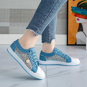 Mila | Modische Blaue Schnürsneaker aus Canvas für Bequemen Alltag