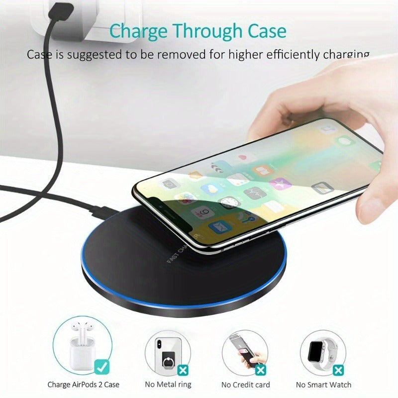 Schnelles drahtloses Ladegerät-15-W-Induktionsladebads für iPhone- und Android-Geräte, elegantes Design, kabelfreies Komfort 3