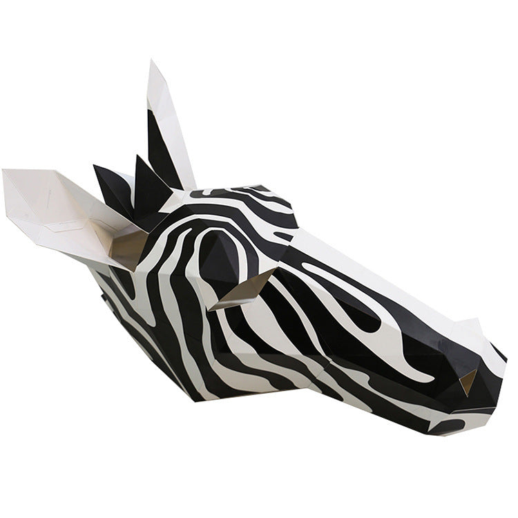 Schwarz-weißes Pferd Tier Origami Kopfbedeckung Halloween Weihnachten 0