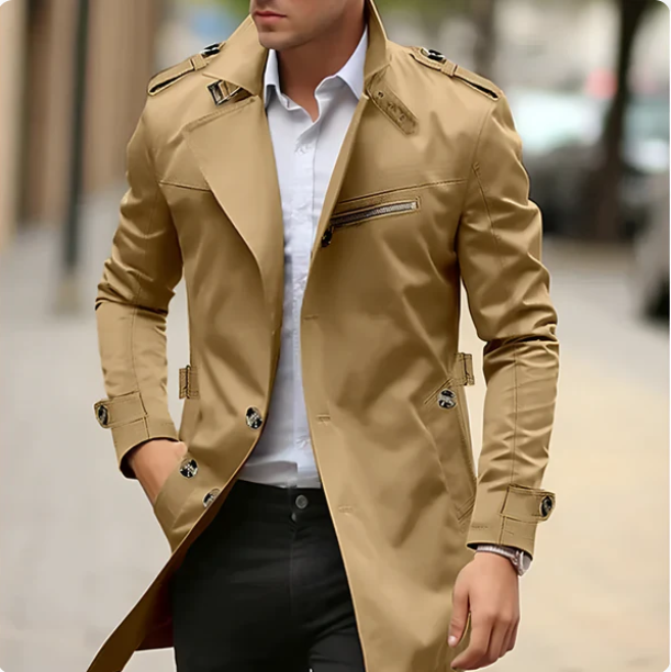 Maximilian | Elegant avslappnad trenchcoat för herrar