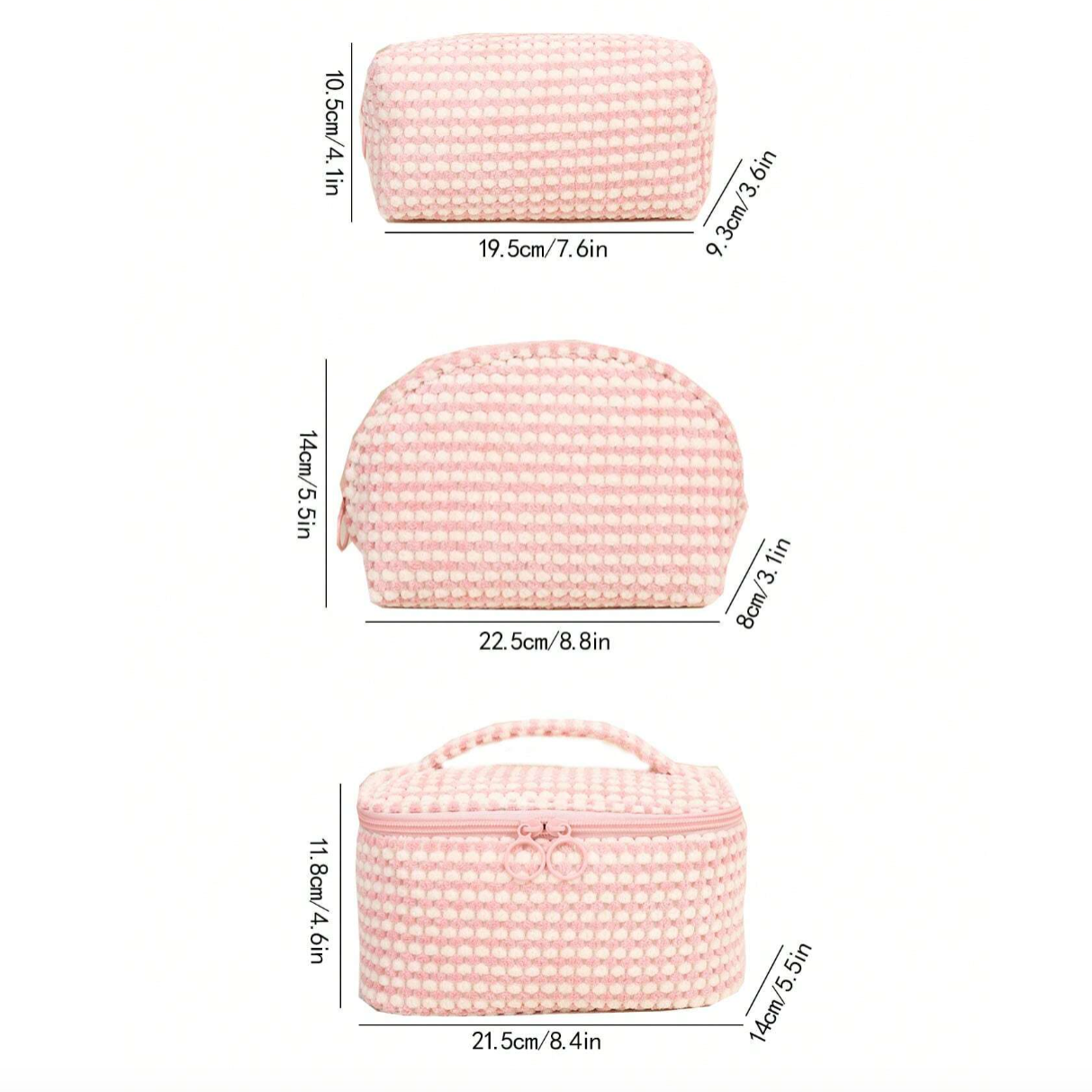 Emily | Stilvolle und vielseitige weiche Cordura Kosmetiktaschen-Set