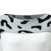 Stephanie | Stickad tröja med leopardmönster för dam