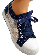 Mila | Modische Blaue Schnürsneaker aus Canvas für Bequemen Alltag