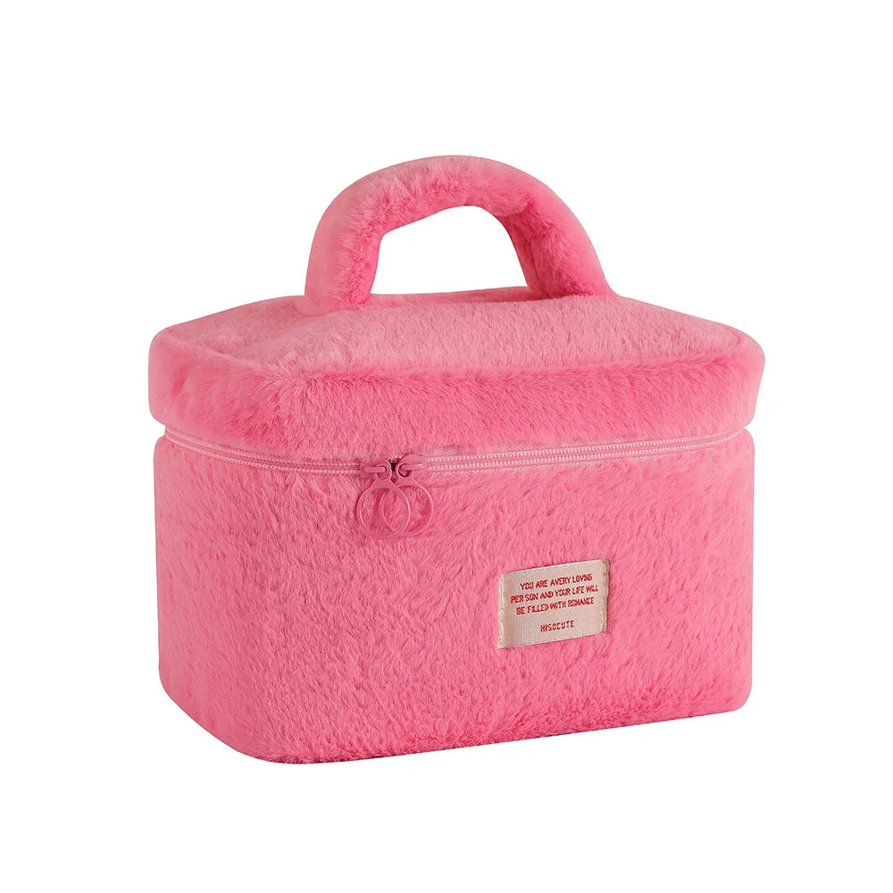 Aliya | Damen Kosmetiktasche Organizer mit großer Kapazität aus Plüsch