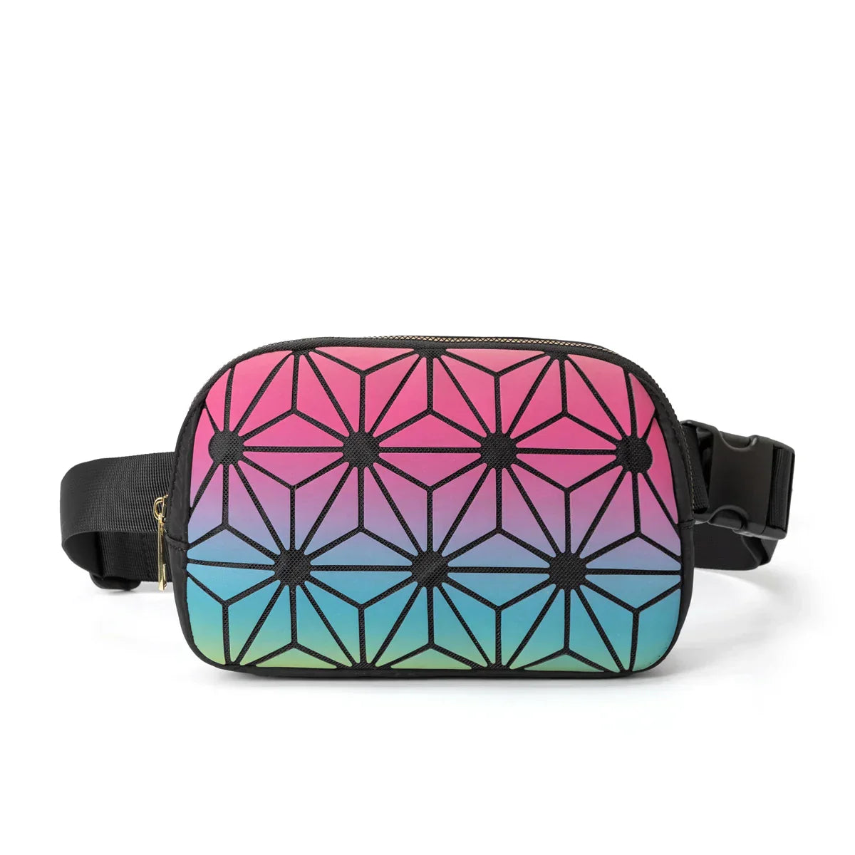 Zara | Holografisk geometrisk rese crossbody midjeväska