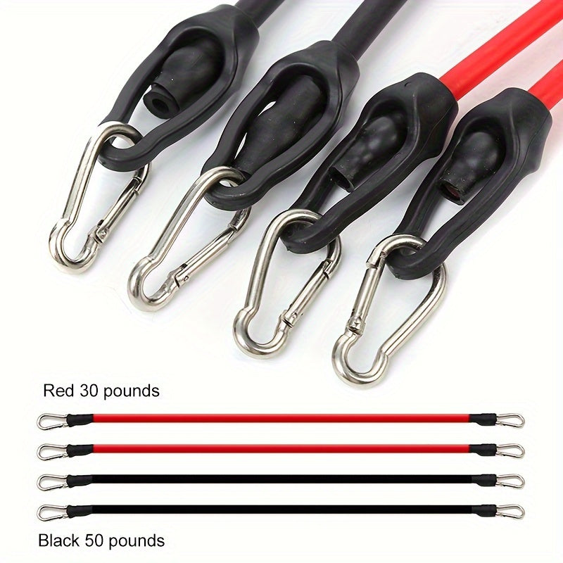 Set mit Armdehnübungen und Planks inklusive Griffen, elastischen Bändern und Zubehör – ideal für Brust- und Bauchmuskeltraining 6