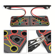 Set mit Armdehnübungen und Planks inklusive Griffen, elastischen Bändern und Zubehör – ideal für Brust- und Bauchmuskeltraining 7