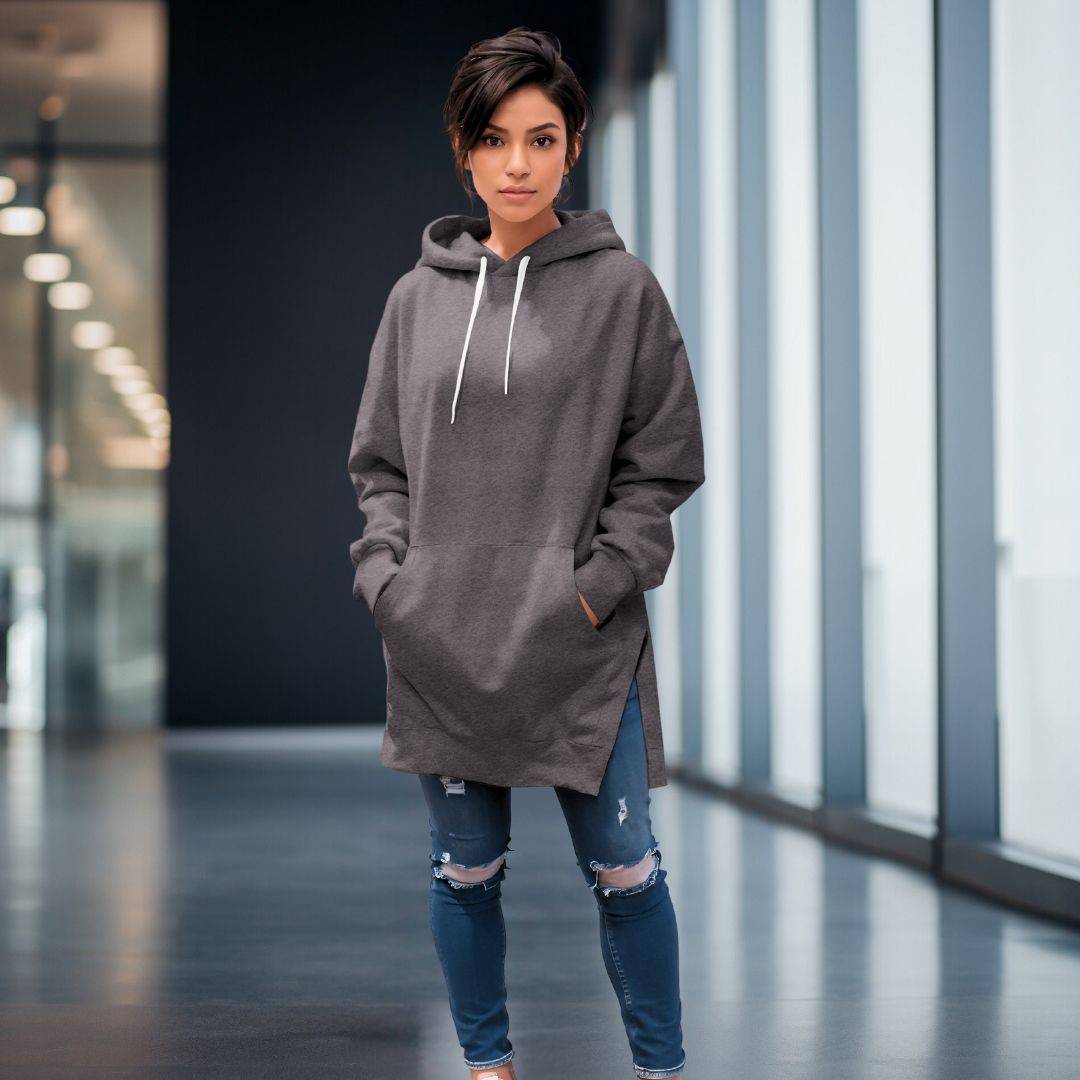 Audrey | Bequemes Oversize-Kleid mit Kapuze für Damen