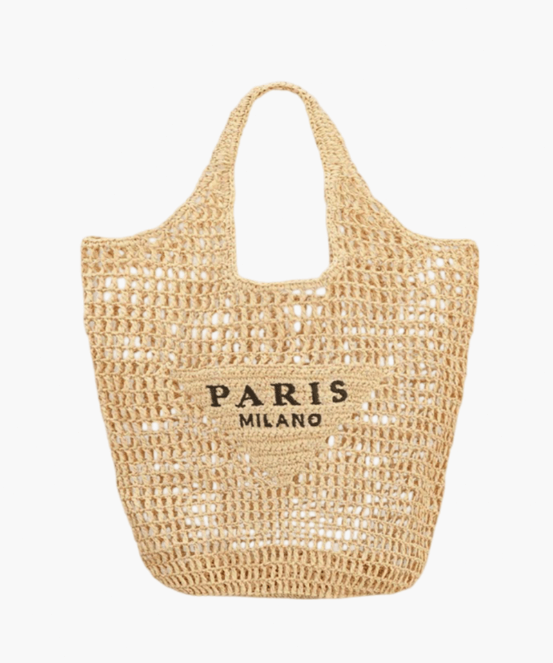 Stilvolle Strandtasche für Damen, handgefertigt aus Stroh im Boho-Stil 0