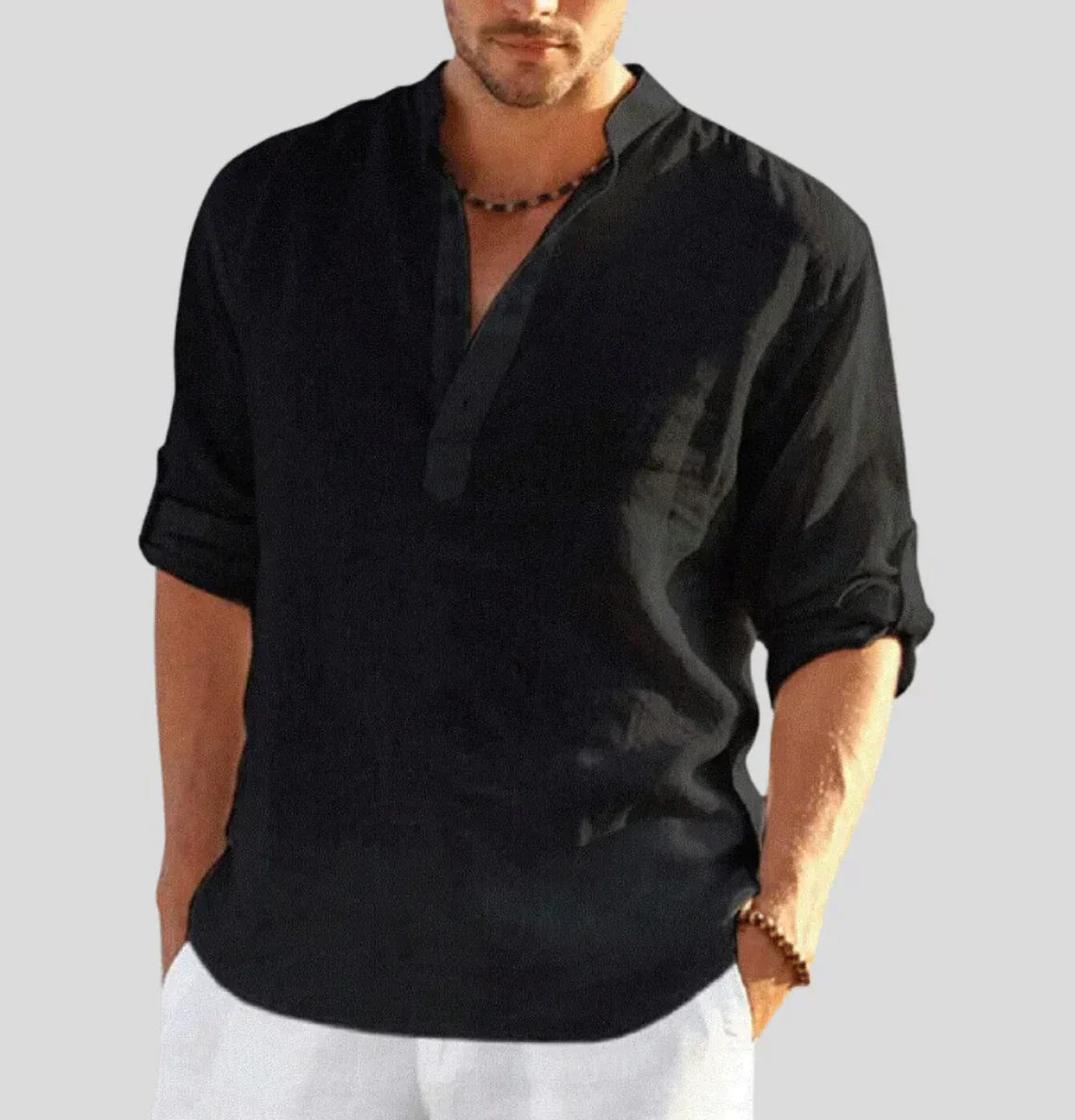 Paolo | Elegante Leinenhemd für Herren für einen Raffinierten und Sophisticated Stil