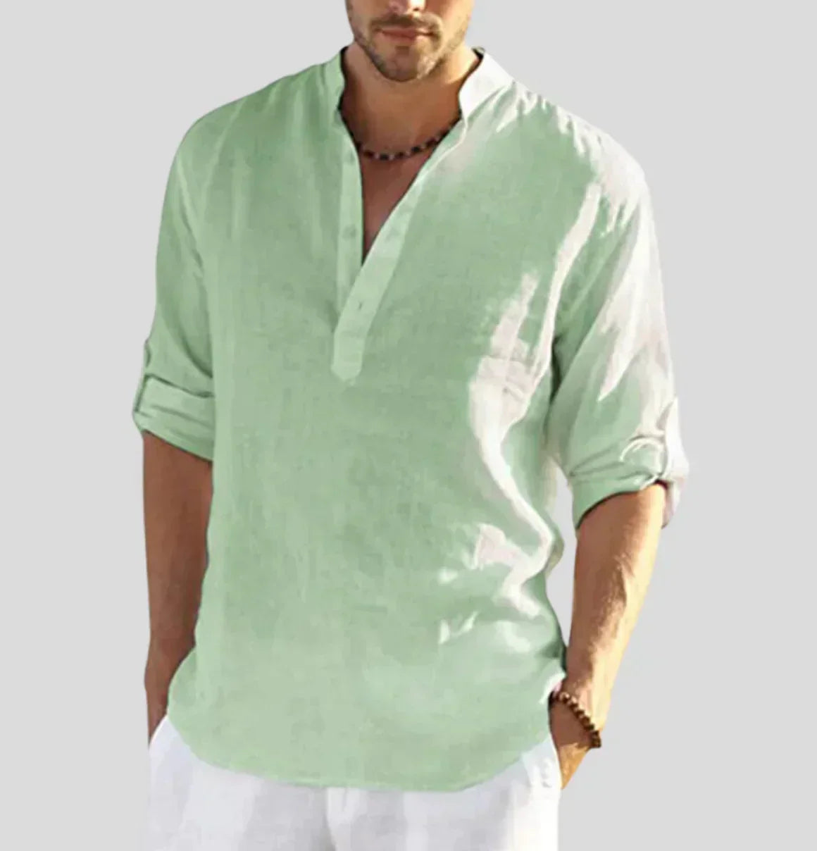 Paolo | Elegante Leinenhemd für Herren für einen Raffinierten und Sophisticated Stil