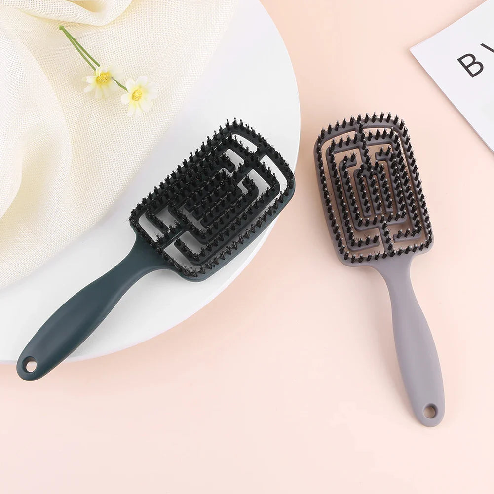 TangleFree - Nylon Borders Detangler Pinsel für gekrümmtes Styling 3