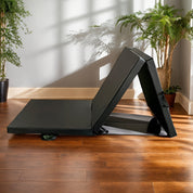 Tragbare dreiteilige Yogamatte mit dicker Polsterung, rutschfester PU-Oberfläche und Griff 1