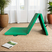 Tragbare dreiteilige Yogamatte mit dicker Polsterung, rutschfester PU-Oberfläche und Griff 11