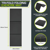 Tragbare dreiteilige Yogamatte mit dicker Polsterung, rutschfester PU-Oberfläche und Griff 3