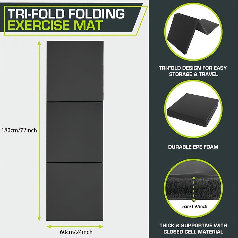 Tragbare dreiteilige Yogamatte mit dicker Polsterung, rutschfester PU-Oberfläche und Griff 3