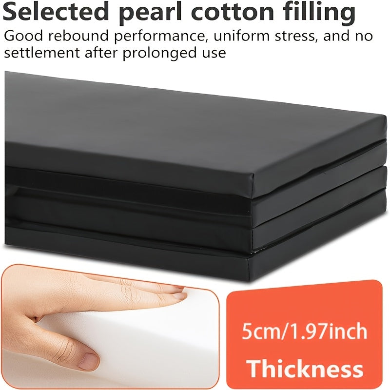 Tragbare dreiteilige Yogamatte mit dicker Polsterung, rutschfester PU-Oberfläche und Griff 4